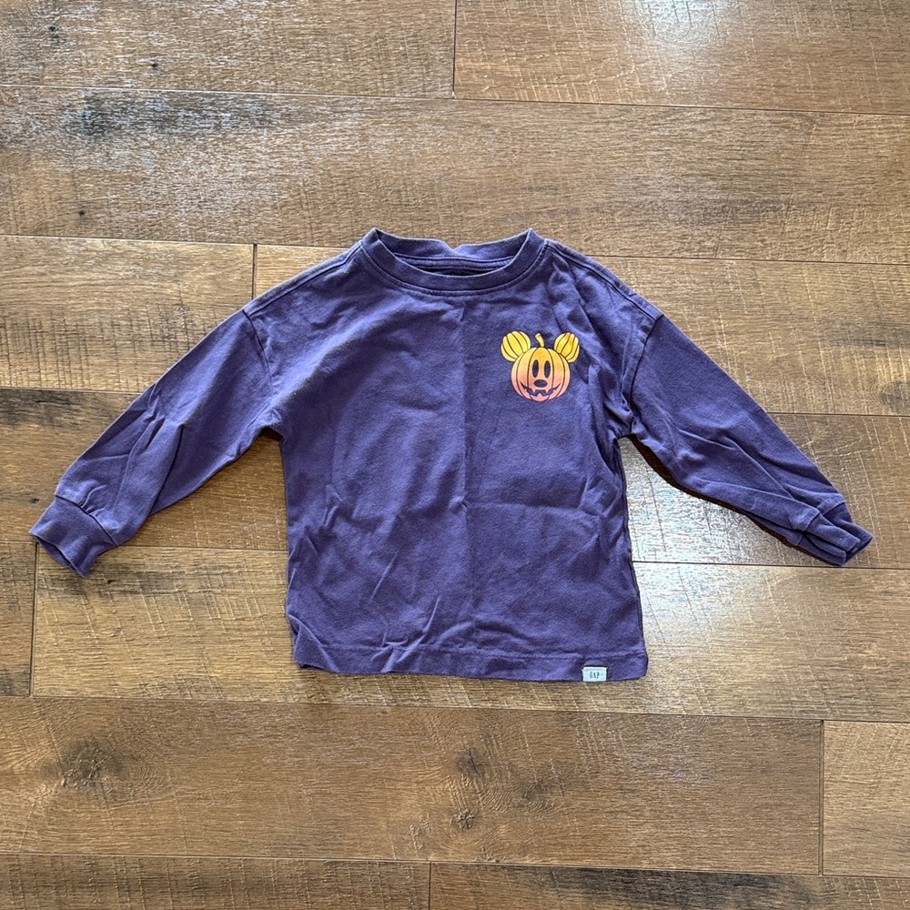 GAP Purple Long Sleeve Halloween Mickey Tee